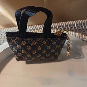 5 For 25 Black and Gold Mini Tote Keychain - Women's Accessory